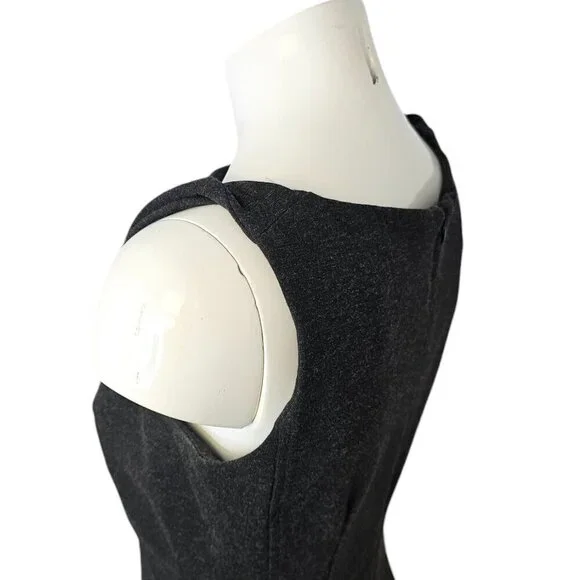 M.M.LaFleur Sheath Dress Size 0 Sleeveless The Lydia Ponte Charcoal Gray Stretch - Picture 5 of 10
